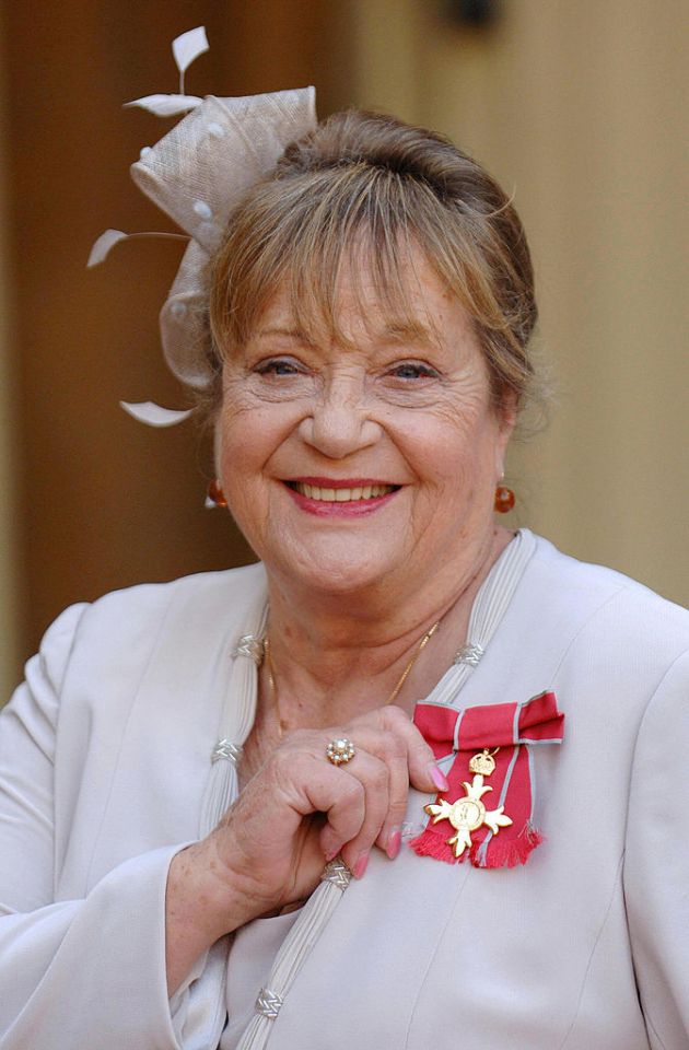 The actress received an MBE at Buckingham Palace in October 2007