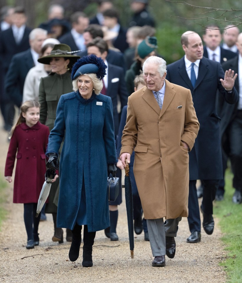 The Royal Family, pictured in Sandringham on Christmas, has come under fire from Prince Harry again