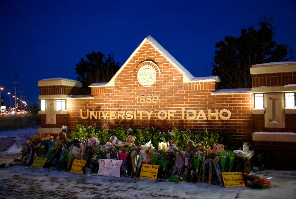 Flowers were left at the university