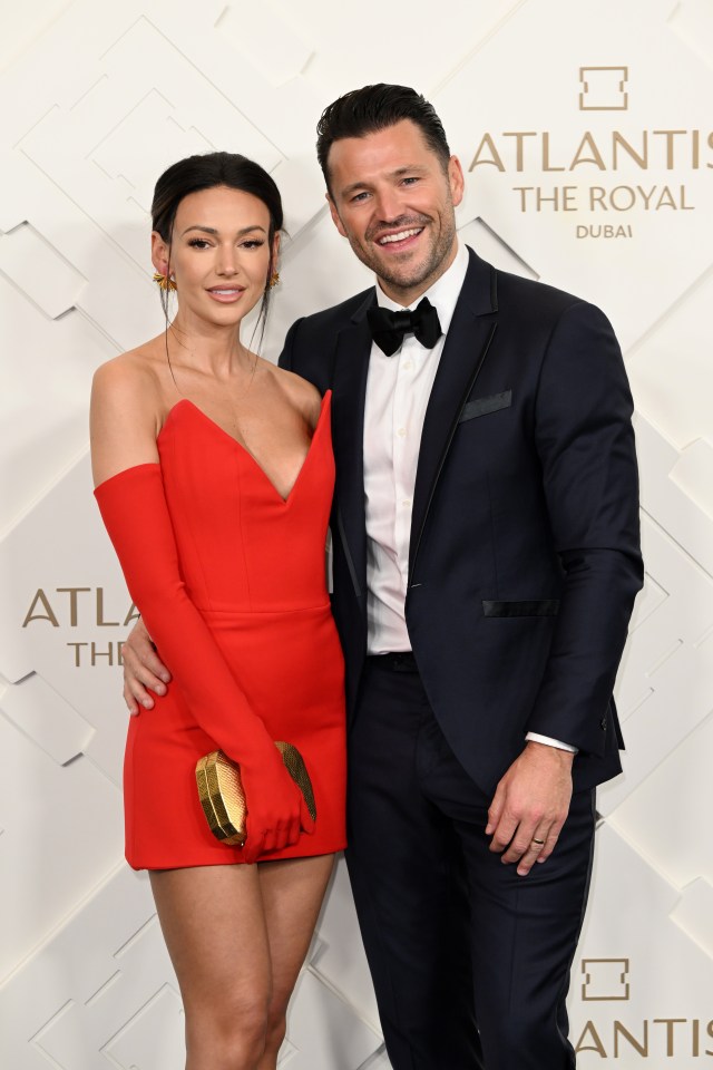 Michelle posed in a red dress in Dubai