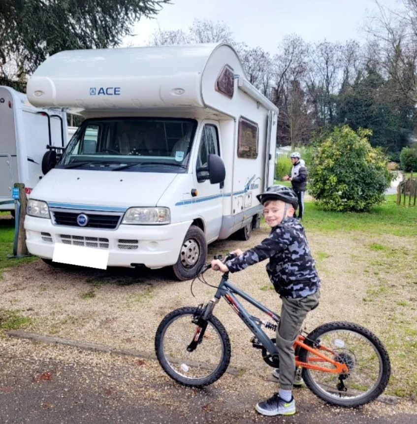 Before purchasing their motorhome, the family owned a caravan in the market town of Brecon