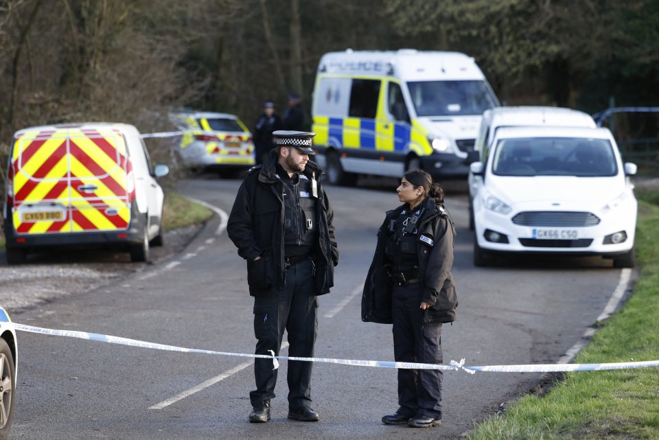 Officers cordoned off the approach to the horror scene, where the 28-year-old Londoner was fatally attacked