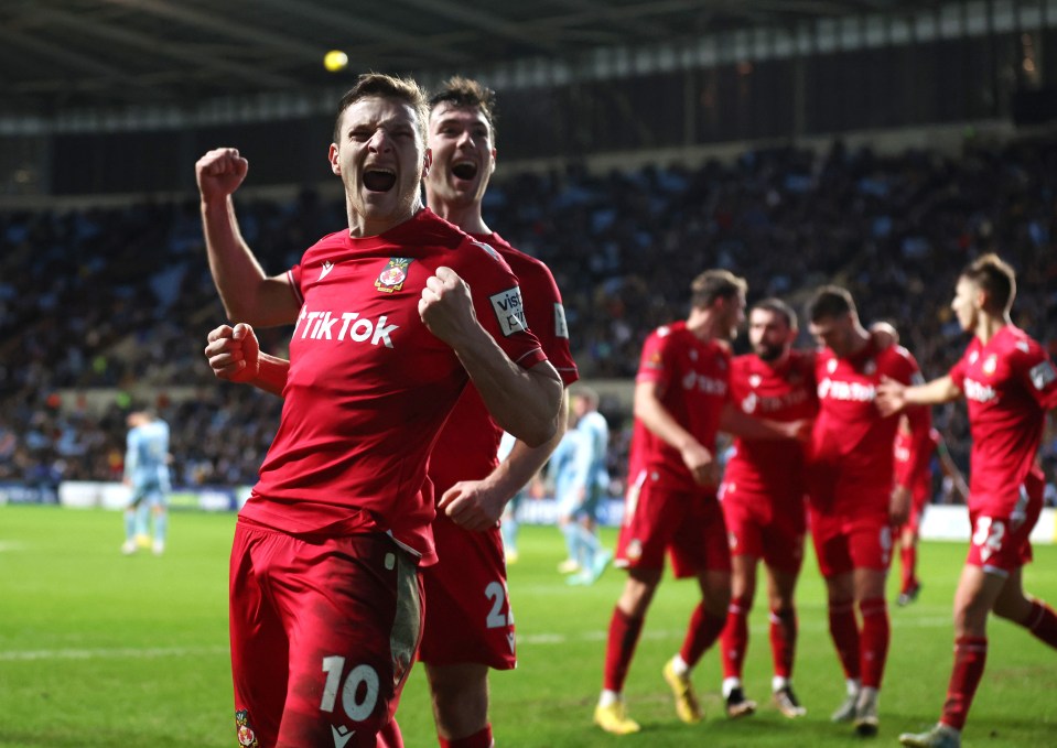 Wrexham celebrate at second tier Coventry