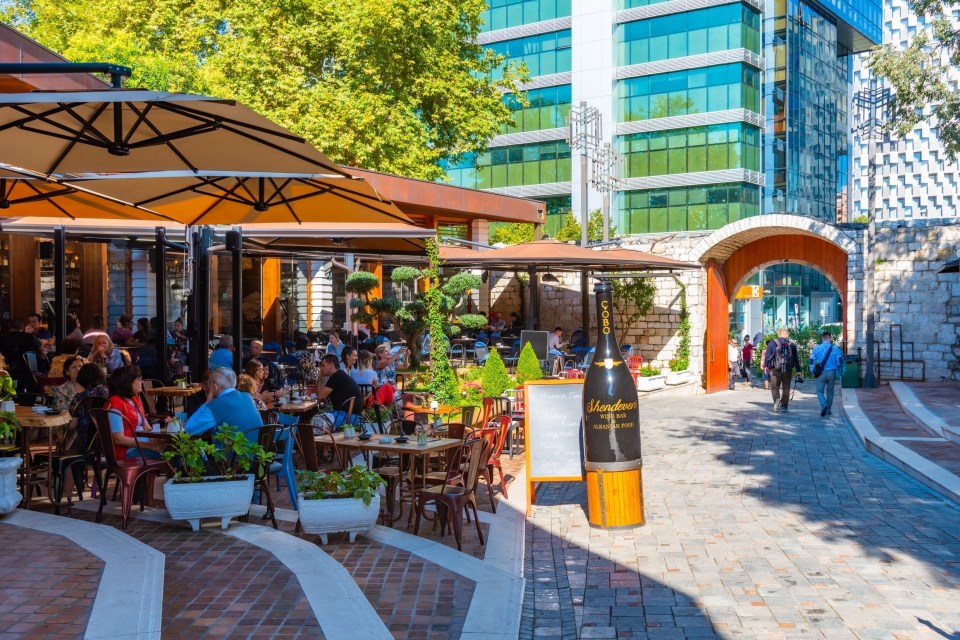 A bustling restaurant in the capital of Tirana