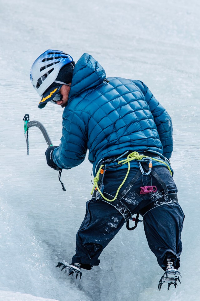 Hero Hari tackling a treacherous ice climb