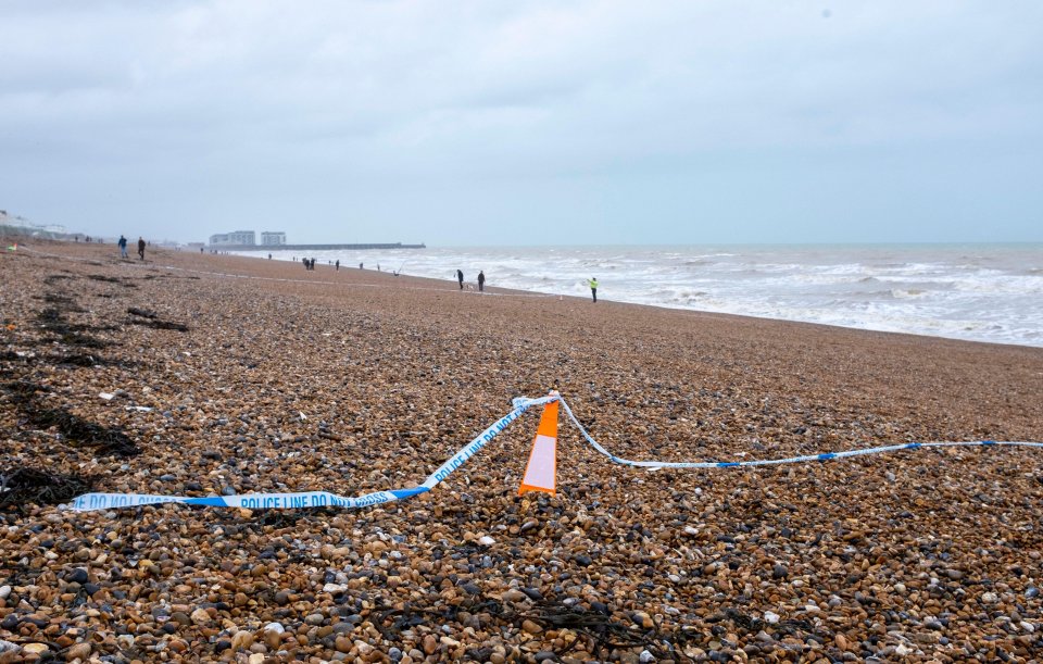 Part of the beach was taped off