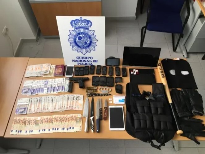 Police found this weapons haul in an apartment in Marbella after a hit squad chased a man to Spain to get revenge for Massey's murder