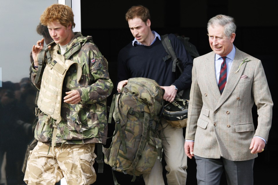 Harry, William and Charles returned to RAF Brize Norton in 2008