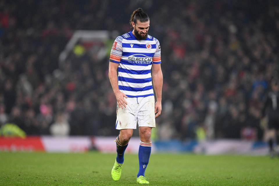 Andy Carroll was sent off in Reading's FA Cup defeat at Man Utd