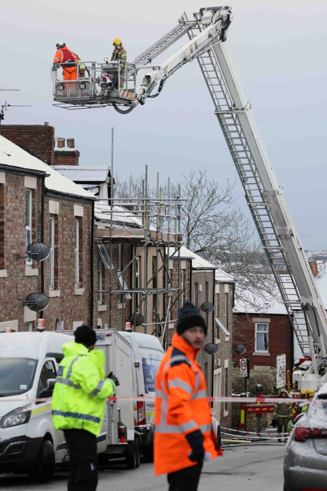 The scene after a fire where it is believed Leah was killed