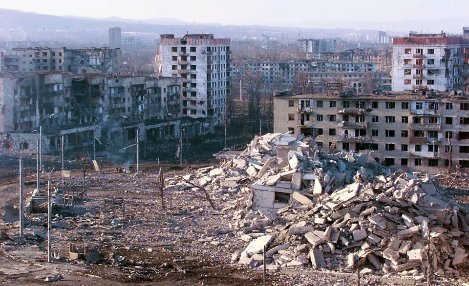 The Chechen capital Grozny was carpet-bombed, killing thousands