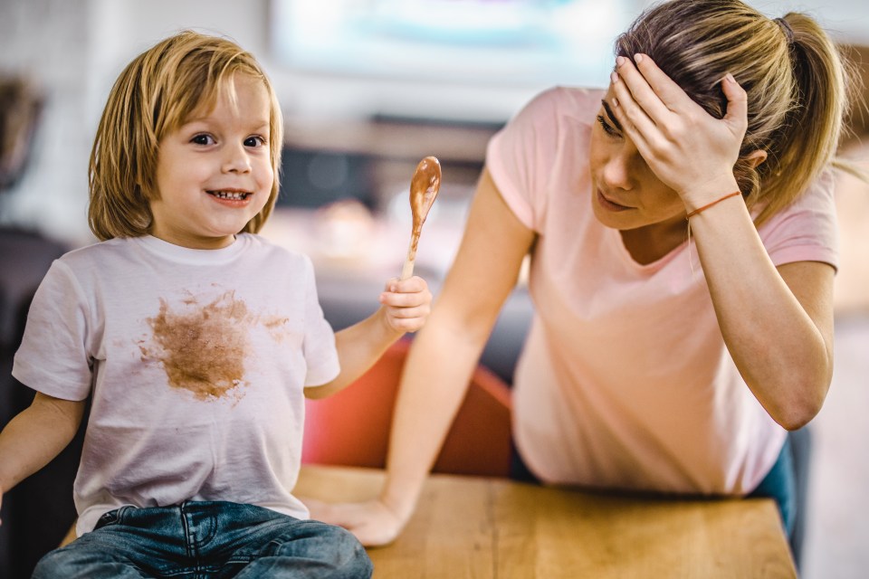 Don't panic if your child gets food all over their clothes - just follow the steps above