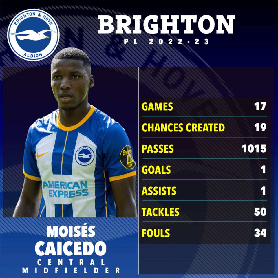 Moises Caicedo has been a key man for Brighton