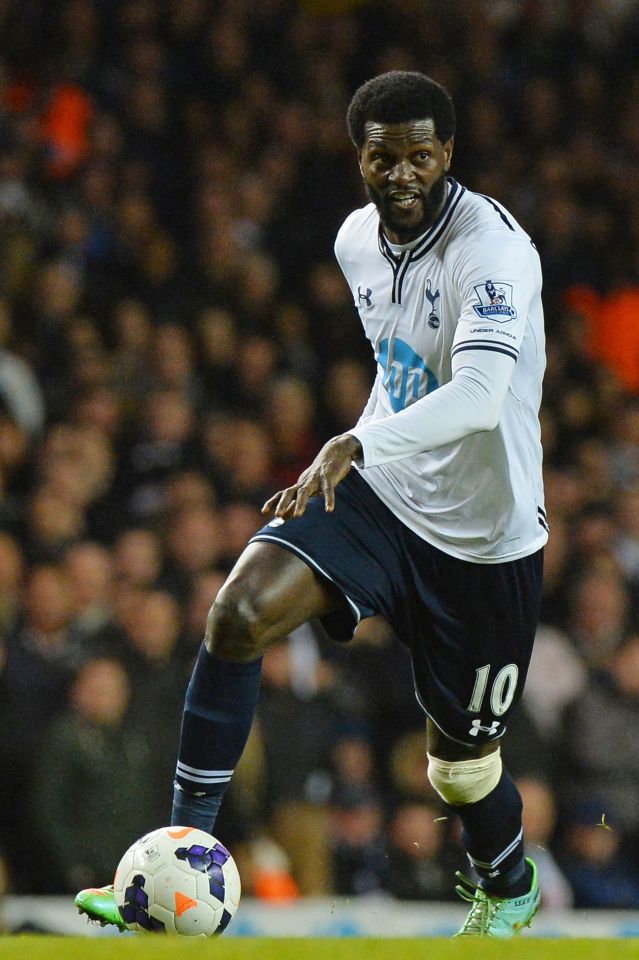 Emmanuel Adebayor started up front against his old side