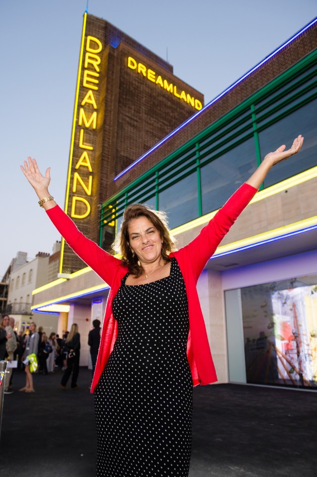 Tracey Emin switched on the neon lights at Dreamland on May 26, 2017