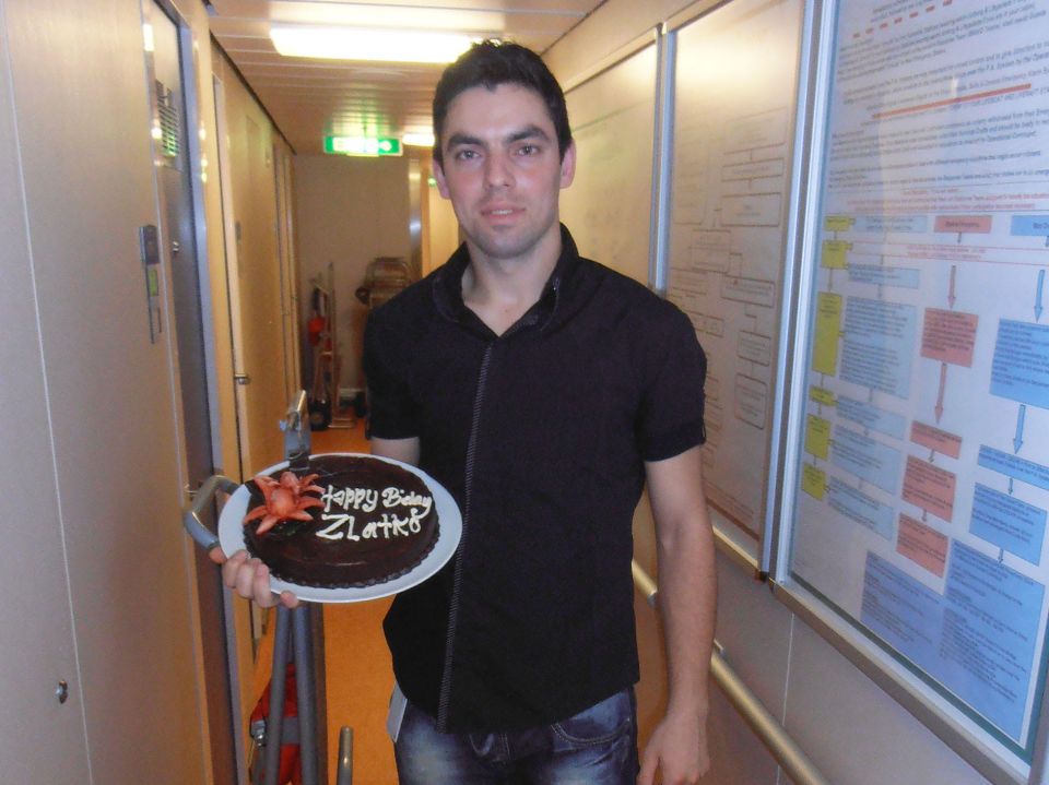 Zlatko celebrating his birthday onboard a cruise ship