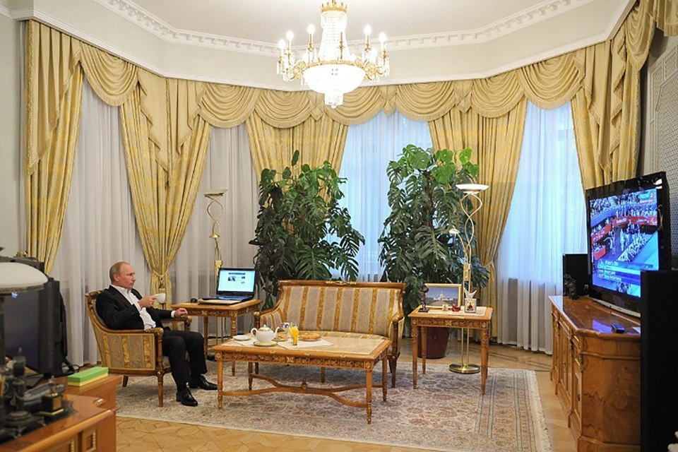 Putin at his Novo-Ogarevo residence - just six miles from where an air defence system has been installed