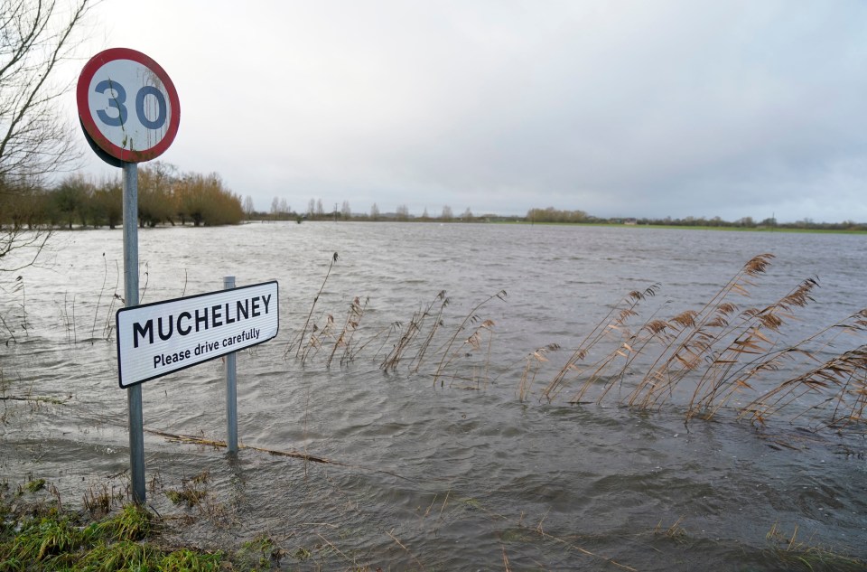 There are also a number of flood warnings in place across England and Wales| Muchelney, Somerset