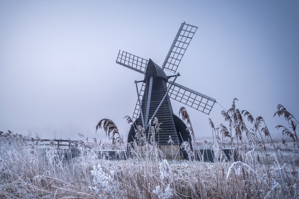 Wicken Fen, Cambridgeshire, where temperatures dropped to -4C