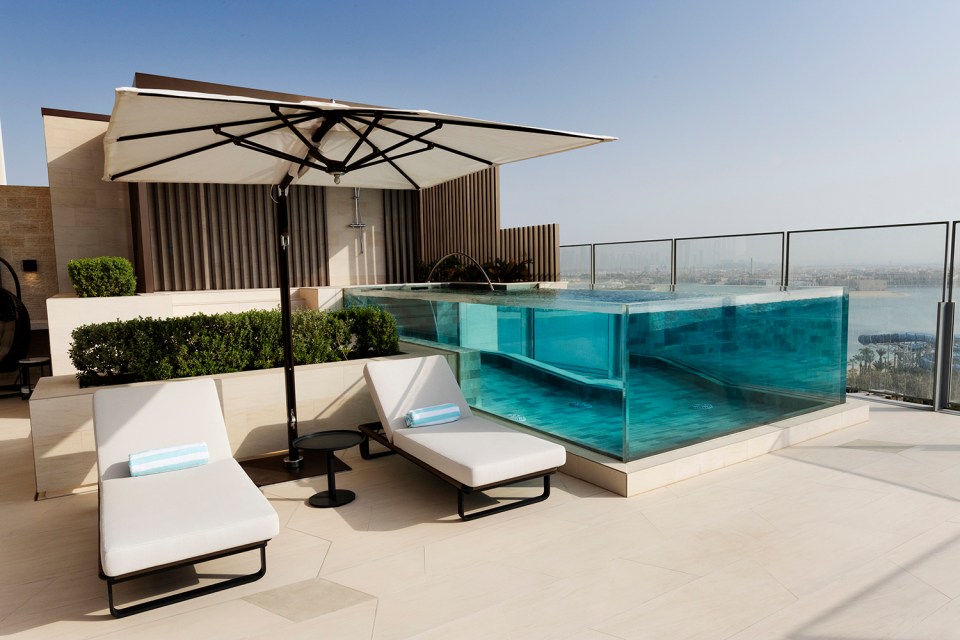 The more luxurious suites feature personal infinity pools