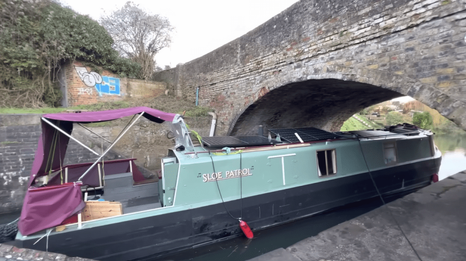 James has happily moved into the mobile home on the Grand Union canal in Hertforshire