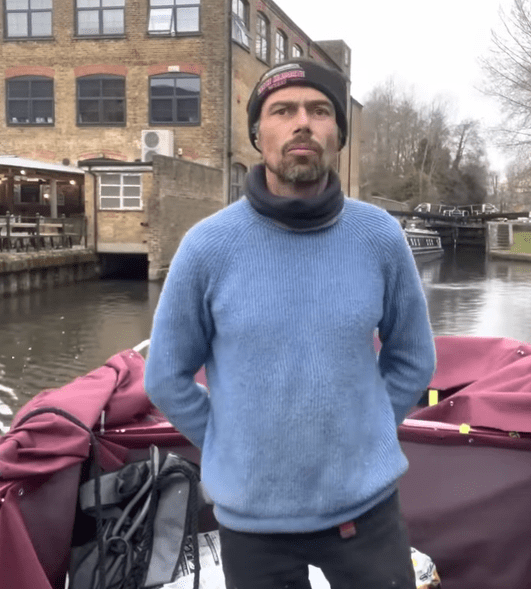 James Posner, 44, moved into the £12,000 narrowboat after splitting with his wife