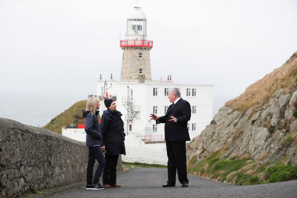 Princess Anne being shown around some of Ireland's oldest lighthouses in 2019