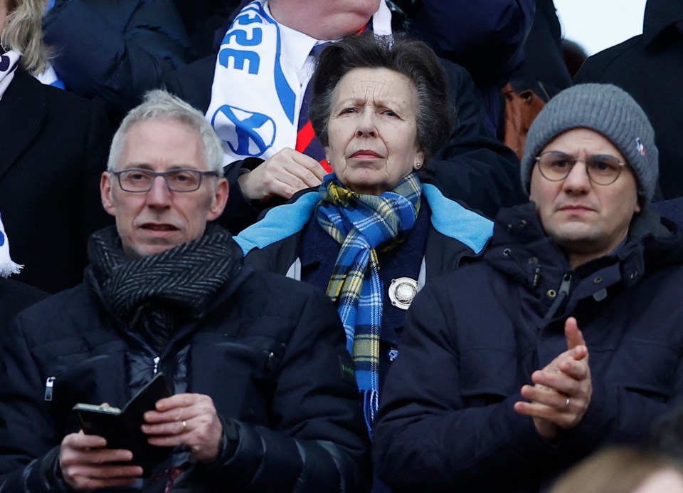 Princess Anne enjoying the Six Nations Championship France versus Scotland