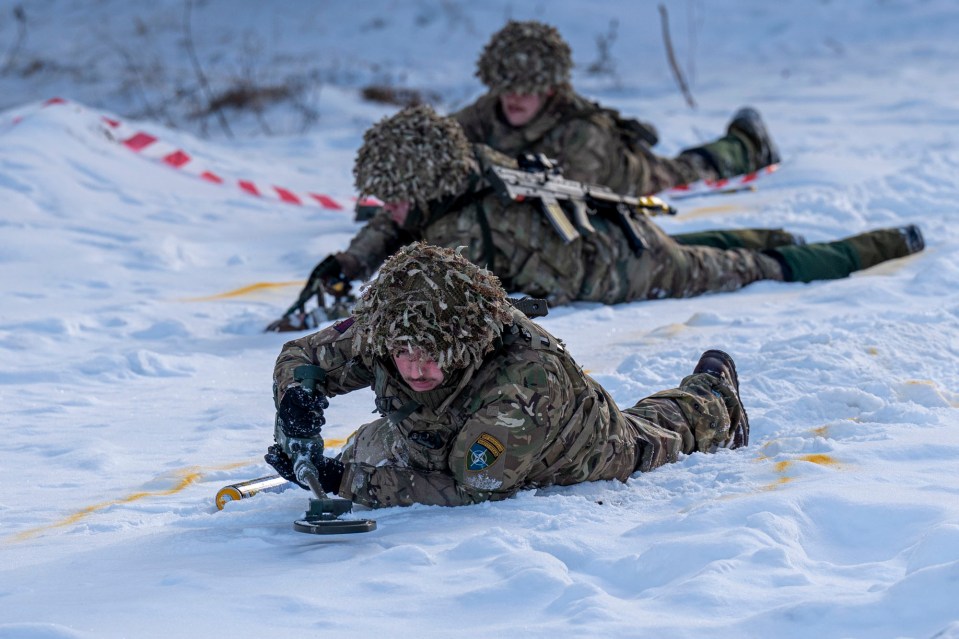 Temperatures have been as low as -12 in the region as troops battle snow and ice