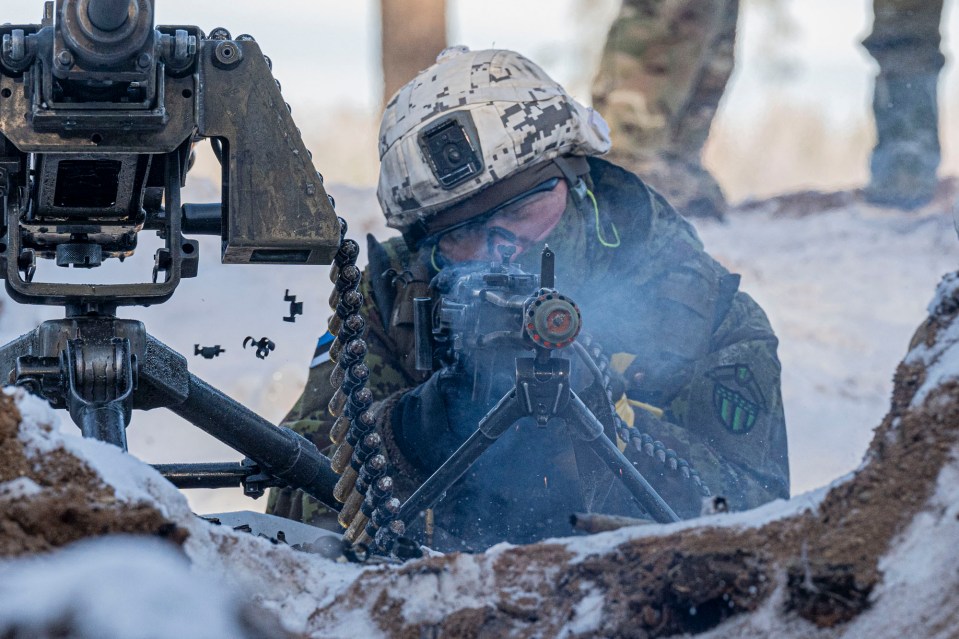 Although firing blanks, the sound rattles through half a mile of trenches