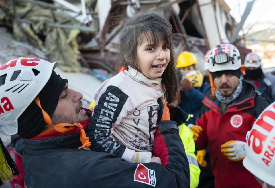 Miracle  as  Reyyan Hammadi, 7, is rescued in Kahramanmaras, 61 hours after the quake