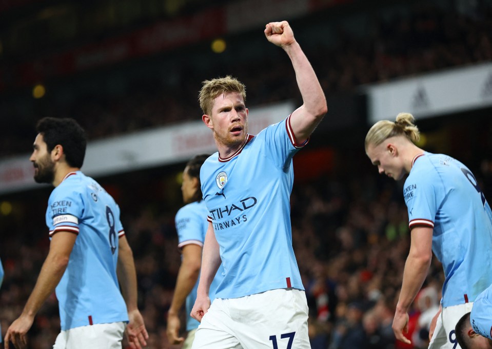 Kevin De Bruyne was the star of the showing, scoring and clashing with Mikel Arteta