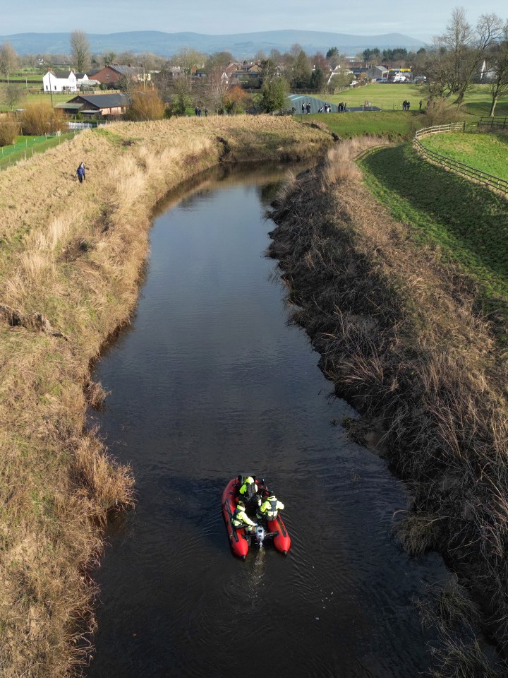 Monday's search for Nicola focused downstream on the tidal area of the River Wyre but Tuesday's search took place further upstream