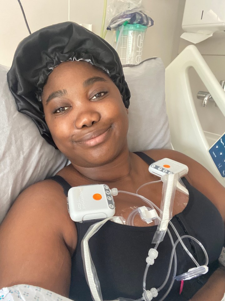 Kaeleen, 24, in hospital for her breast reduction