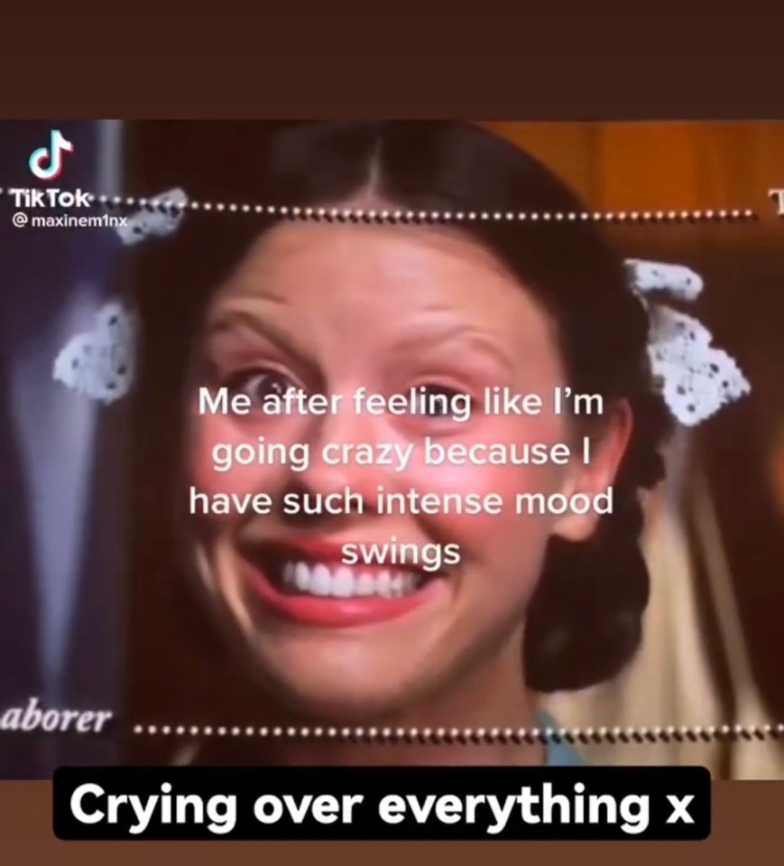 She posted that she had been 'crying over everything'