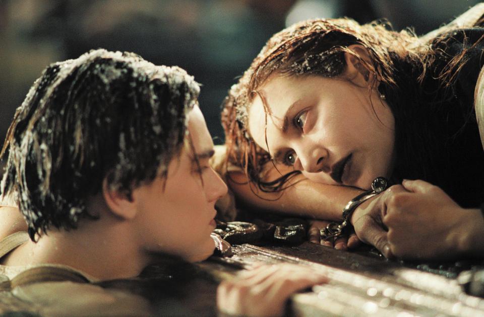 Kate Winslet and Leonardo DiCaprio as tragic lovers Rose and Jack