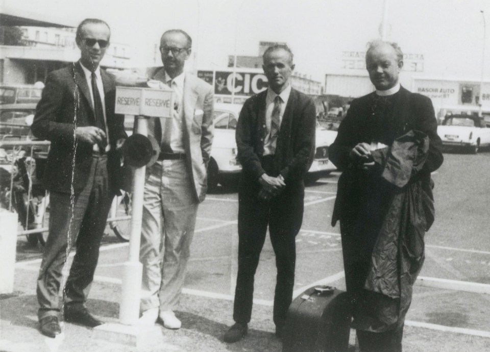 Jan's father Gustaw, left, with brothers Konstntion, Ignacy and Andrzej at their only reunion in Paris in 1967