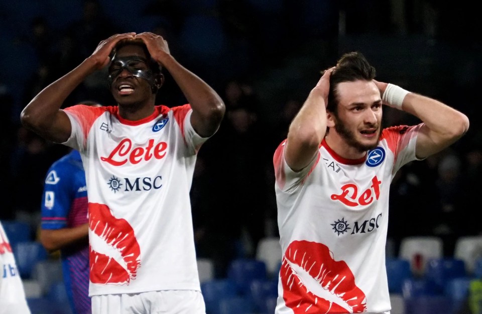 Napoli wore a specially made Valentine's Day shirt