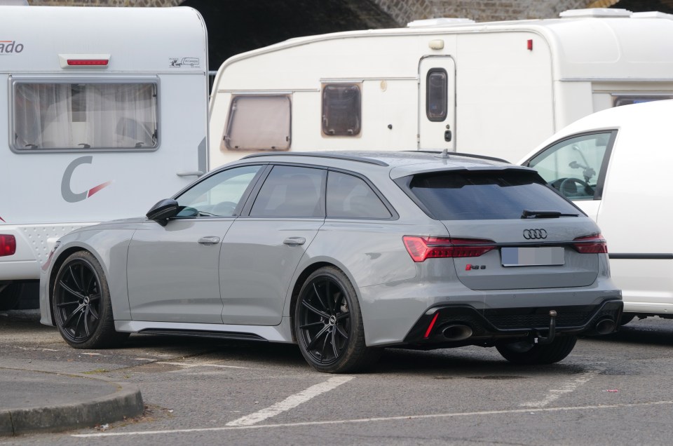 Along with 35 caravans the travellers have parked up an Audi RS-6 worth £130,000