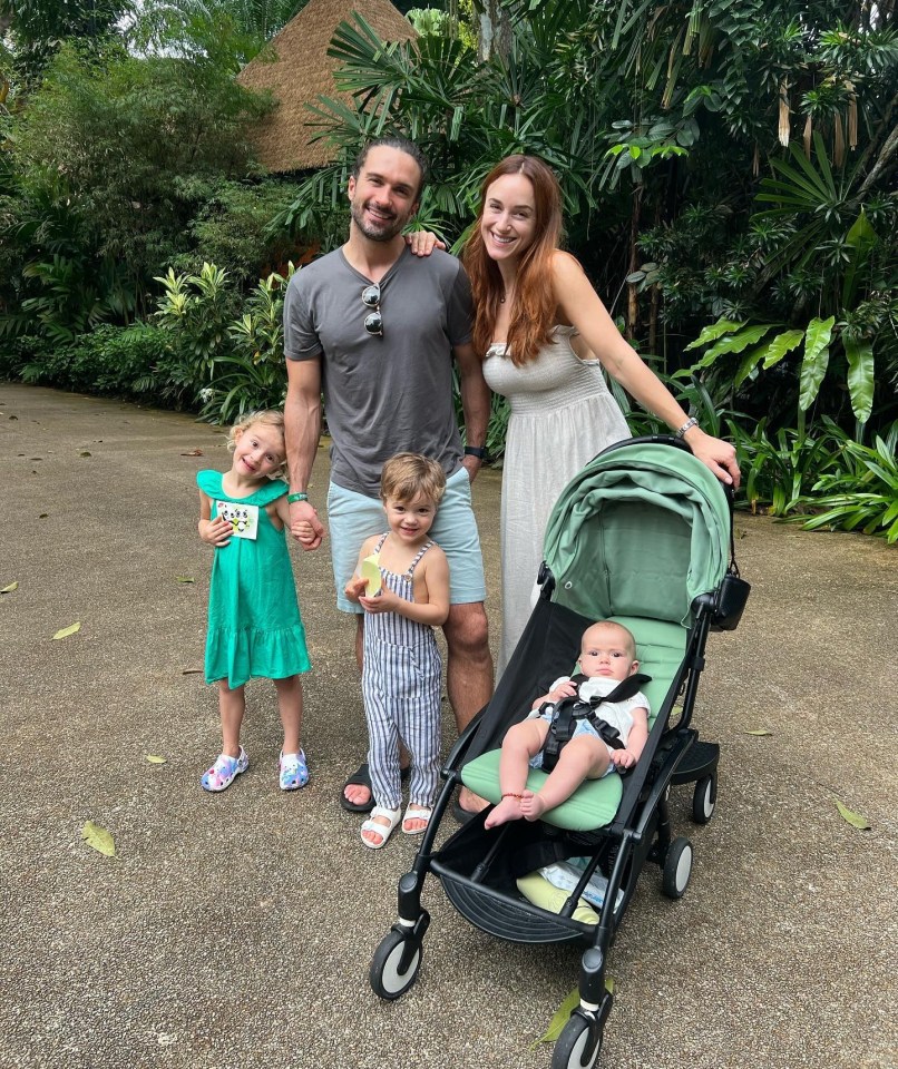 The Body Coach, with model wife Rosie and children Indie, Marley and Leni