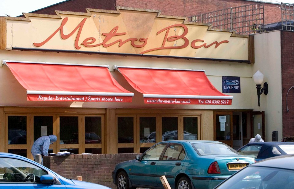 The horror unfolded outside the Metro Bar in Sidcup