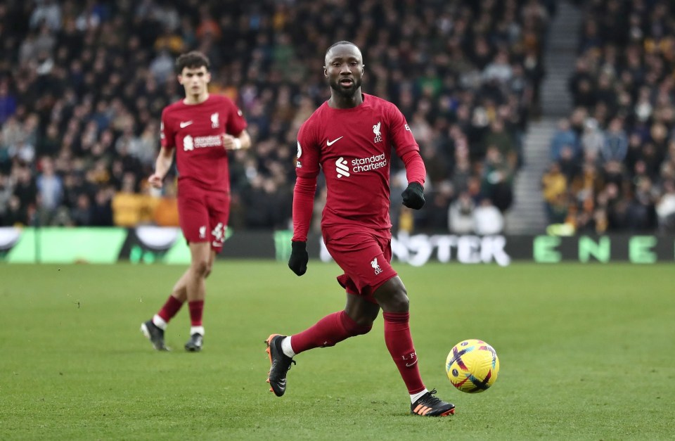 Naby Keita in action during Liverpool's 3-0 defeat to Wolves.