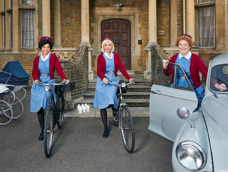 Linda Bassett, Helen George and Leonie Elliott star in Call The Midwife, much of which is filmed in Chatham