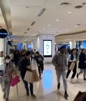 Shoppers fled after shots were reportedly fired at the mall