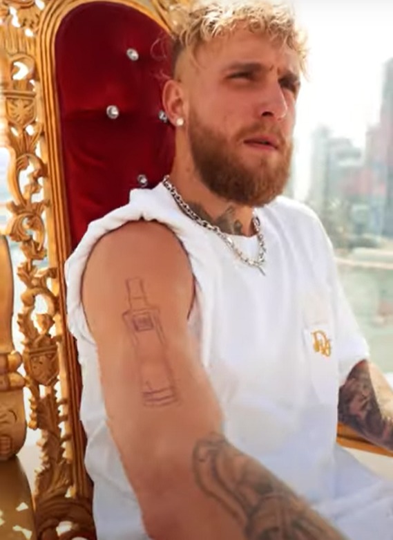 Jake Paul got an Au Vodka tattoo before his fight with Tommy Fury