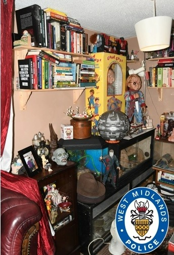 A doll from the horror movie Chucky took pride of place