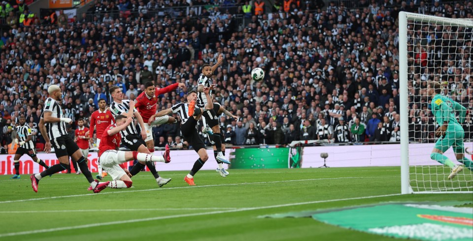 Casemiro rose highest to head home from a free-kick