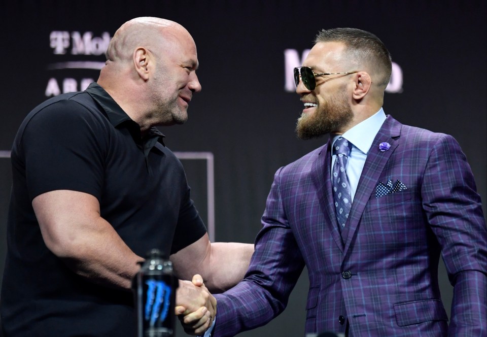 Dana White and Conor McGregor pictured in 2021