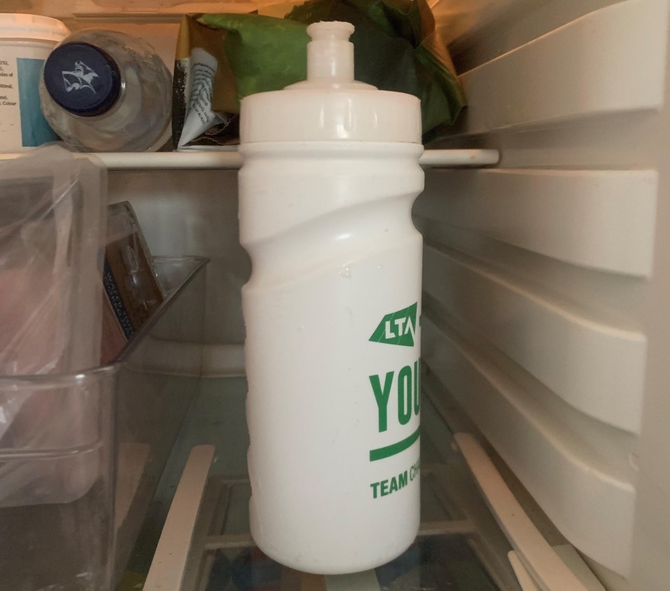 She always fills her daughter's water bottle the night before and pops it in the fridge