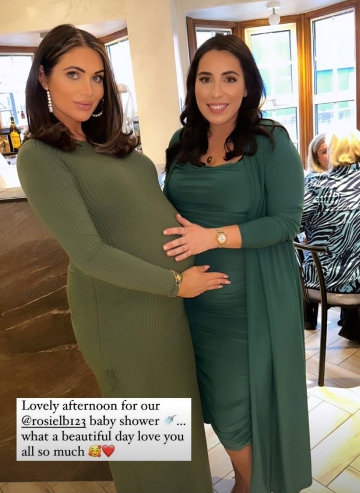 Towie’s Amy Childs showed off her blossoming baby bump